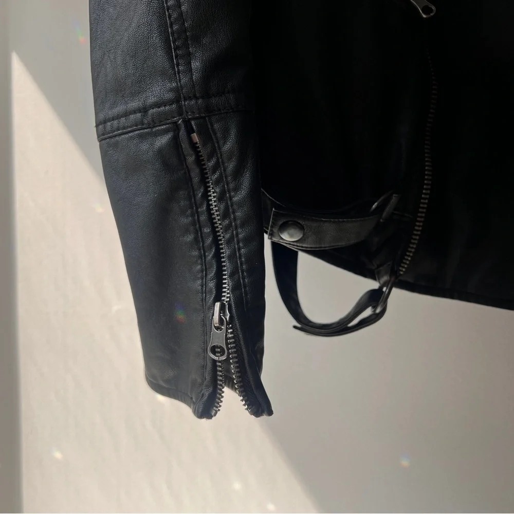 Free People hooded vegan leather jacket - Picture 4 of 8